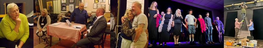 pictures from Head Over Heels in rehearsal and props